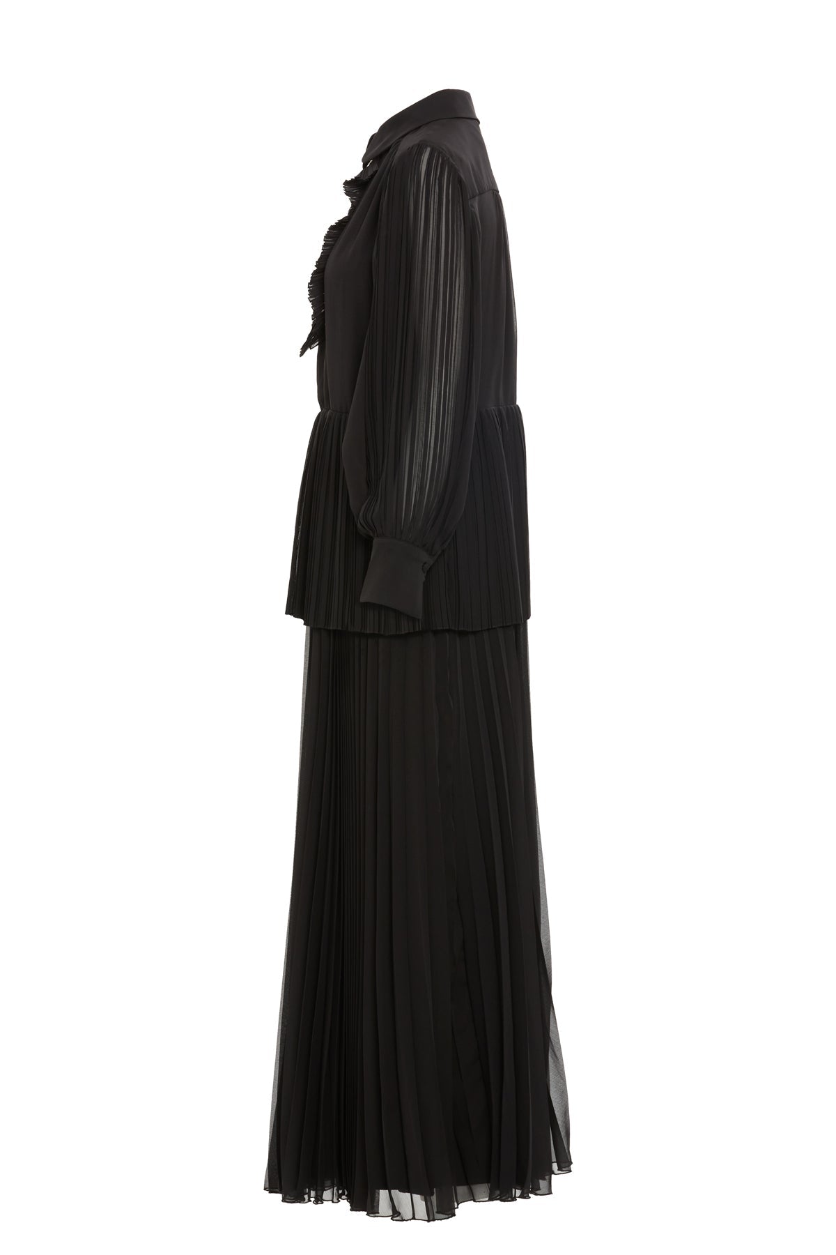 Black Pleated Maxi Dress