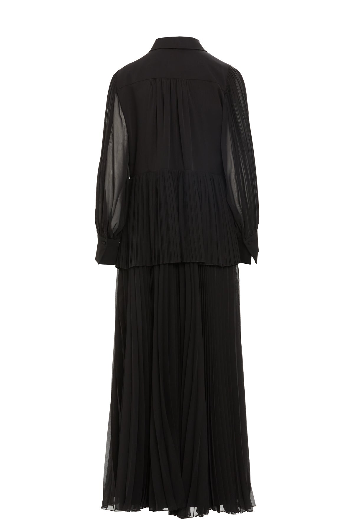 Black Pleated Maxi Dress