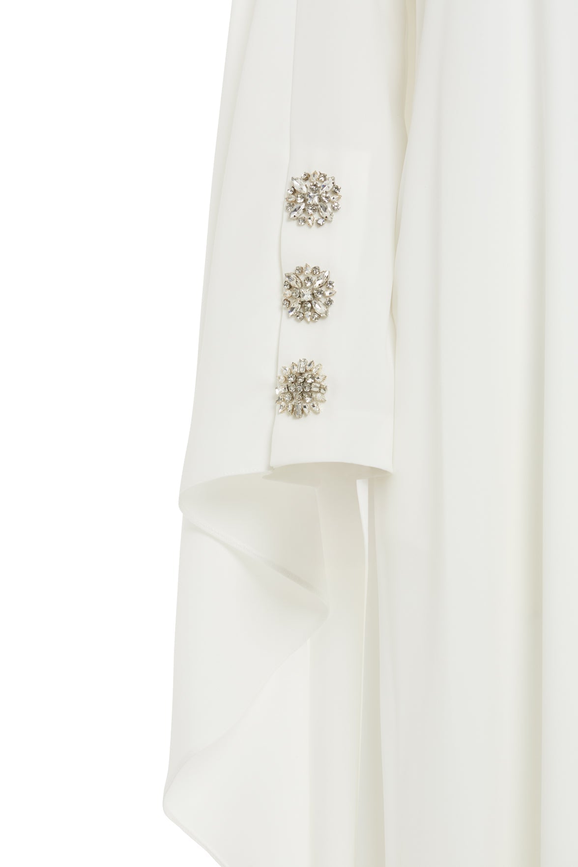 Ecru Maxi Dress with Embellished Cape