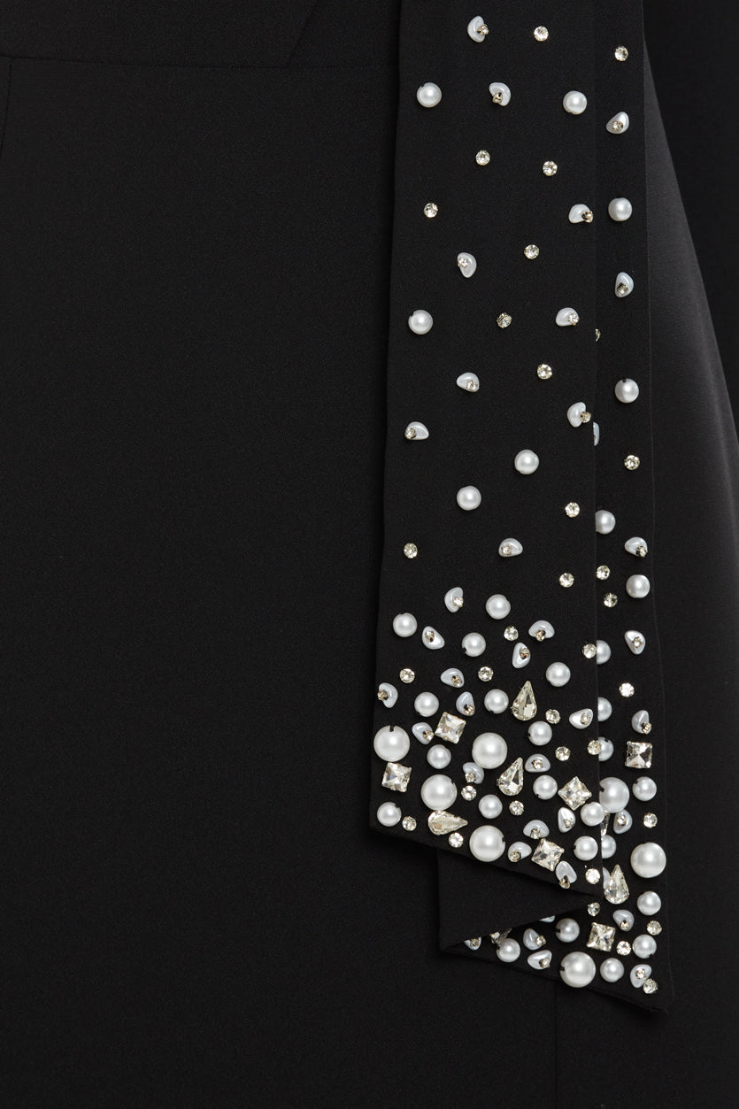 Side Slit Stone Embroide Long  Dress