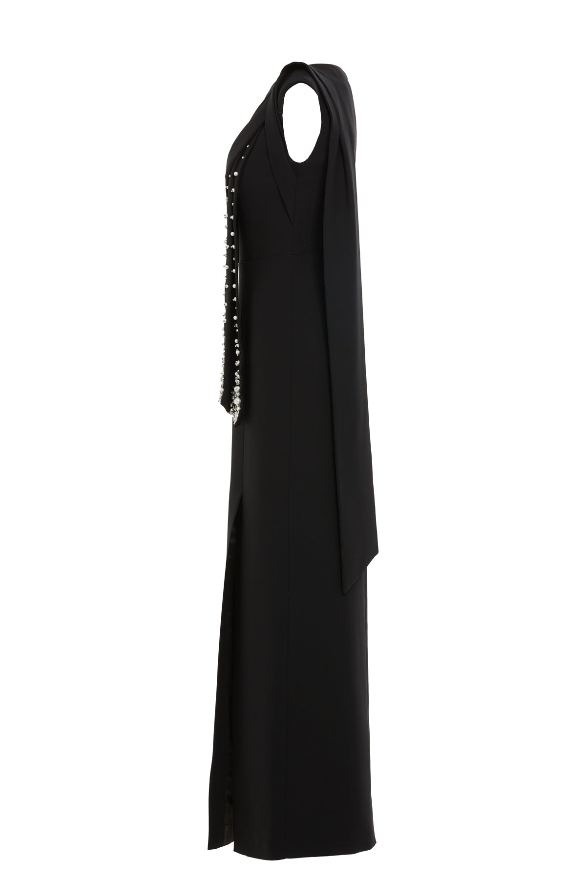 Side Slit Stone Embroide Long  Dress