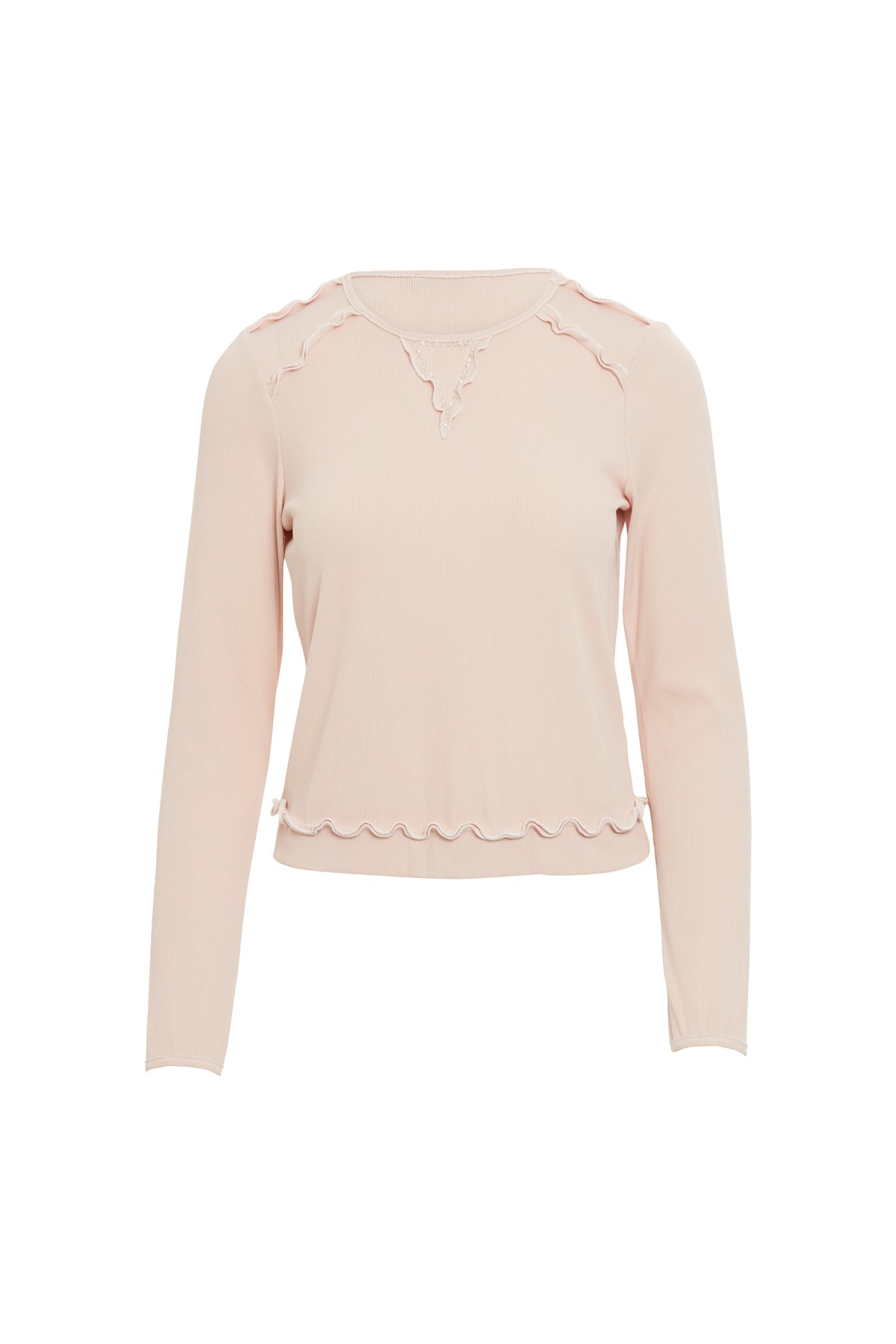 Pink Blouse with Stitching Detail