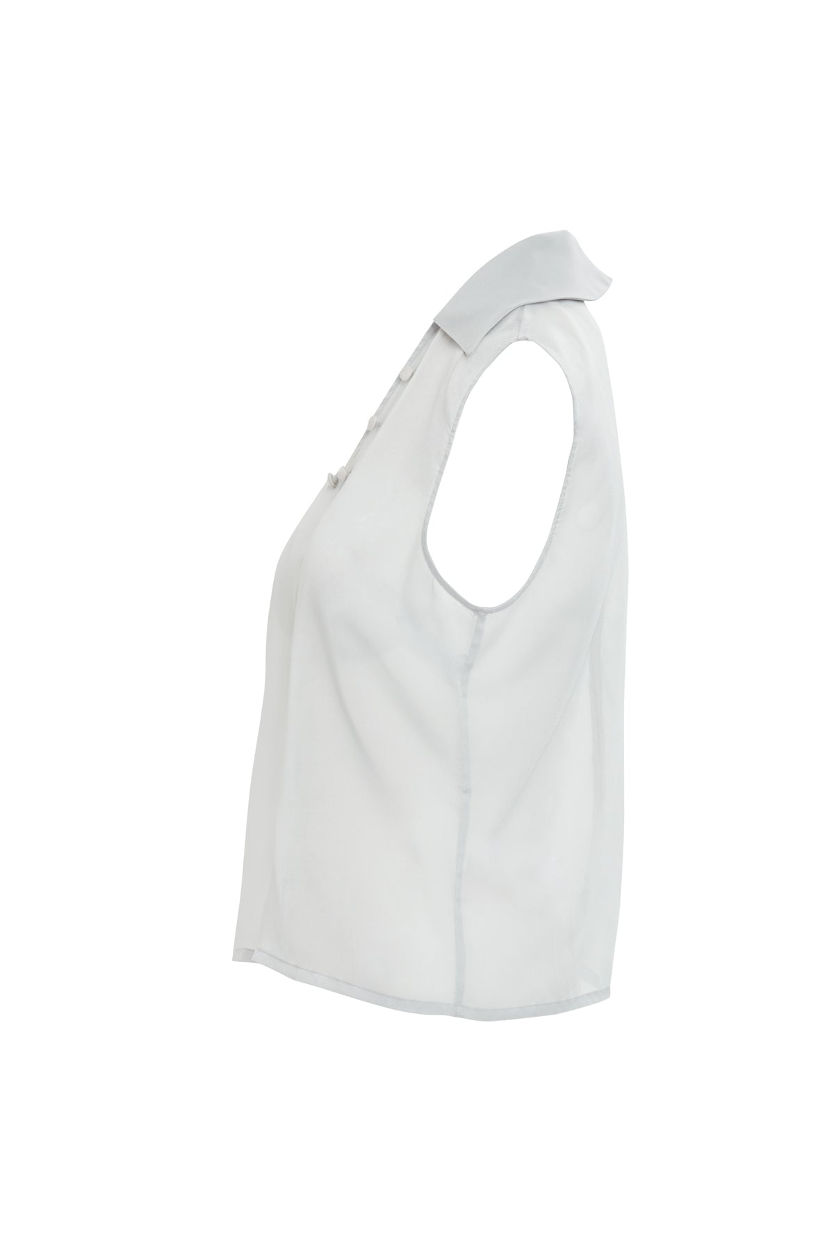 Grey Transparent Back Zip Blouse