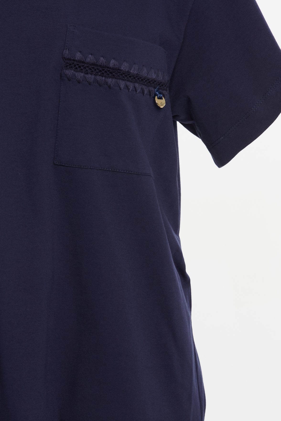 Navy T-Shirt with Accessory Details