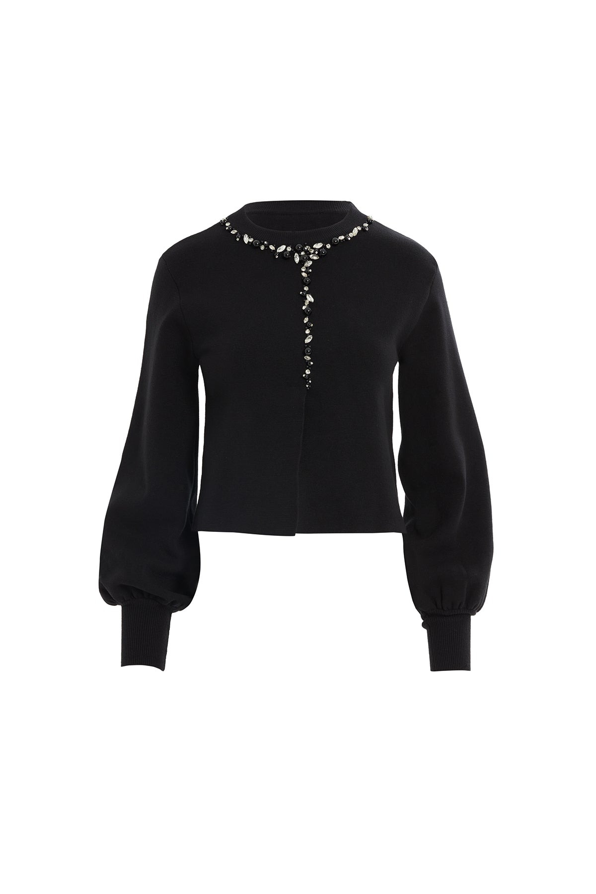 Organza Sleeved Knit  Sweater