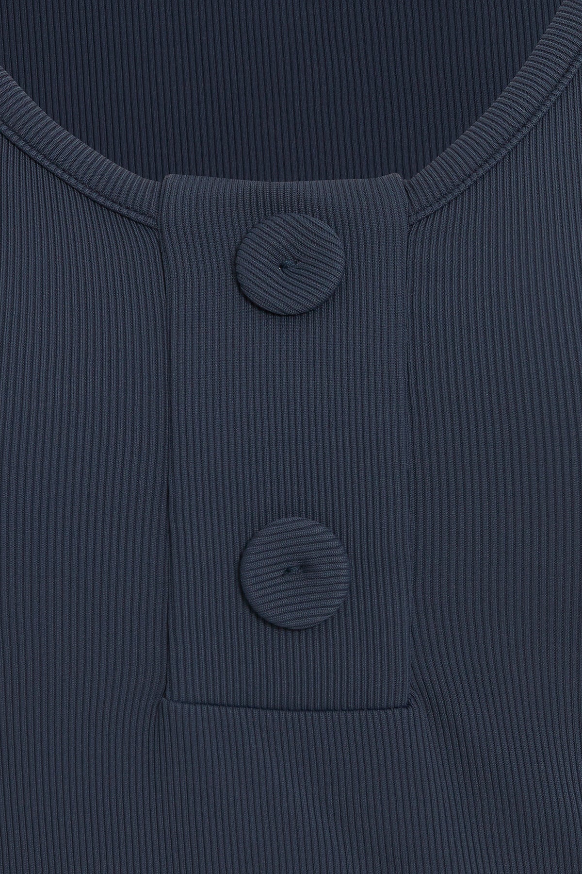Navy Button-Detail Strappy Blouse