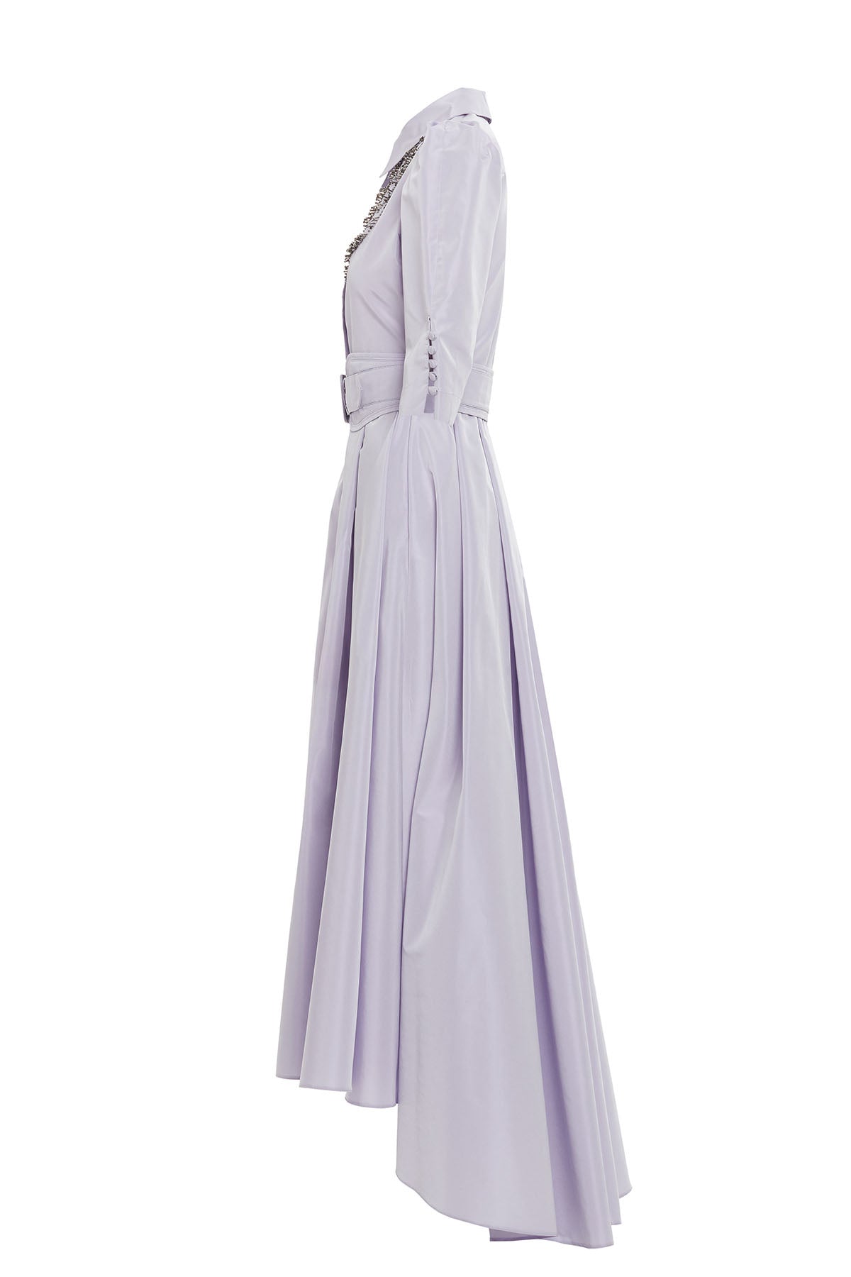 Purple Belted Gathered Maxi Dress