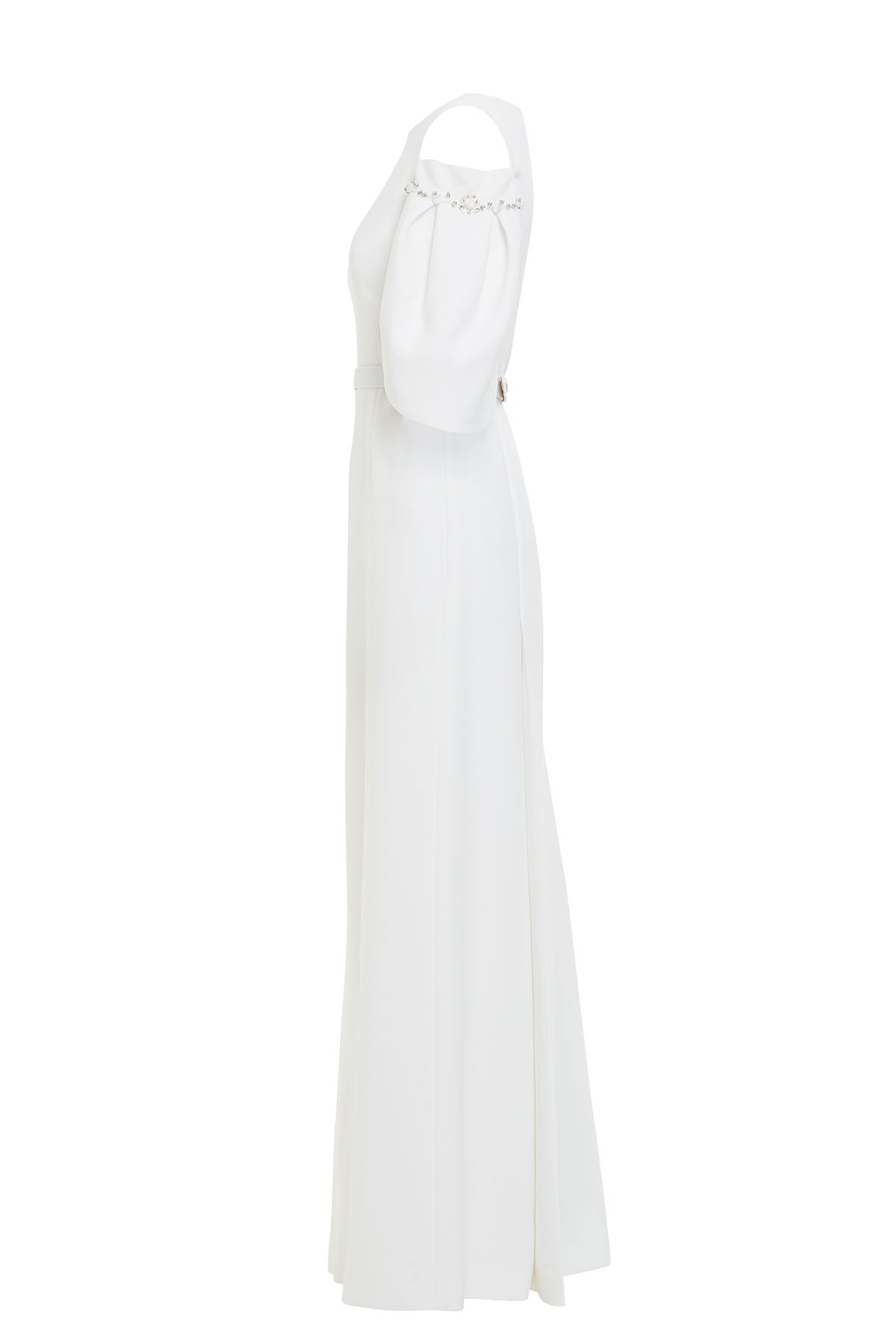 Ecru Off-Shoulder Long Dress