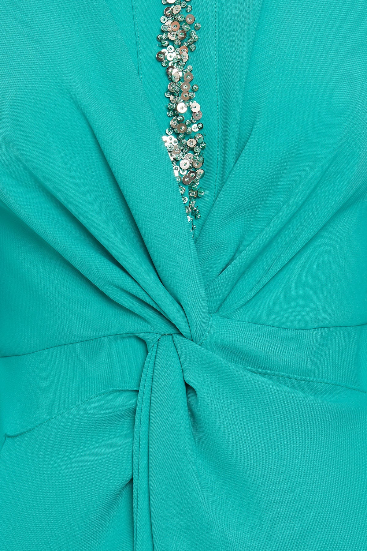 Green Beadwork Maxi Dress