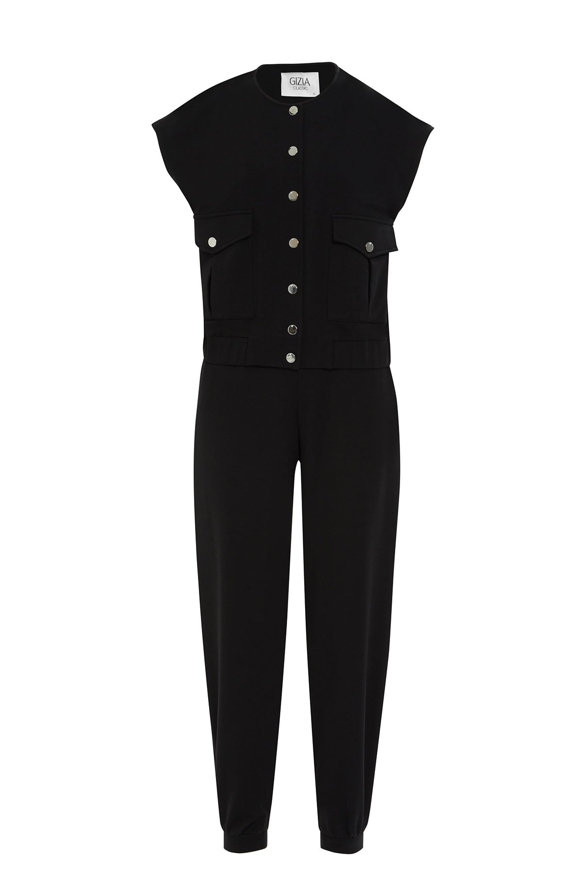 Black Vest-Layered Tracksuit