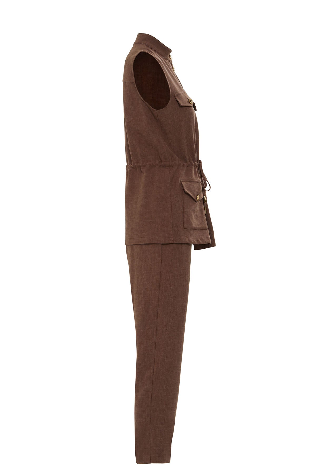 Brown Set with Drawstring Vest