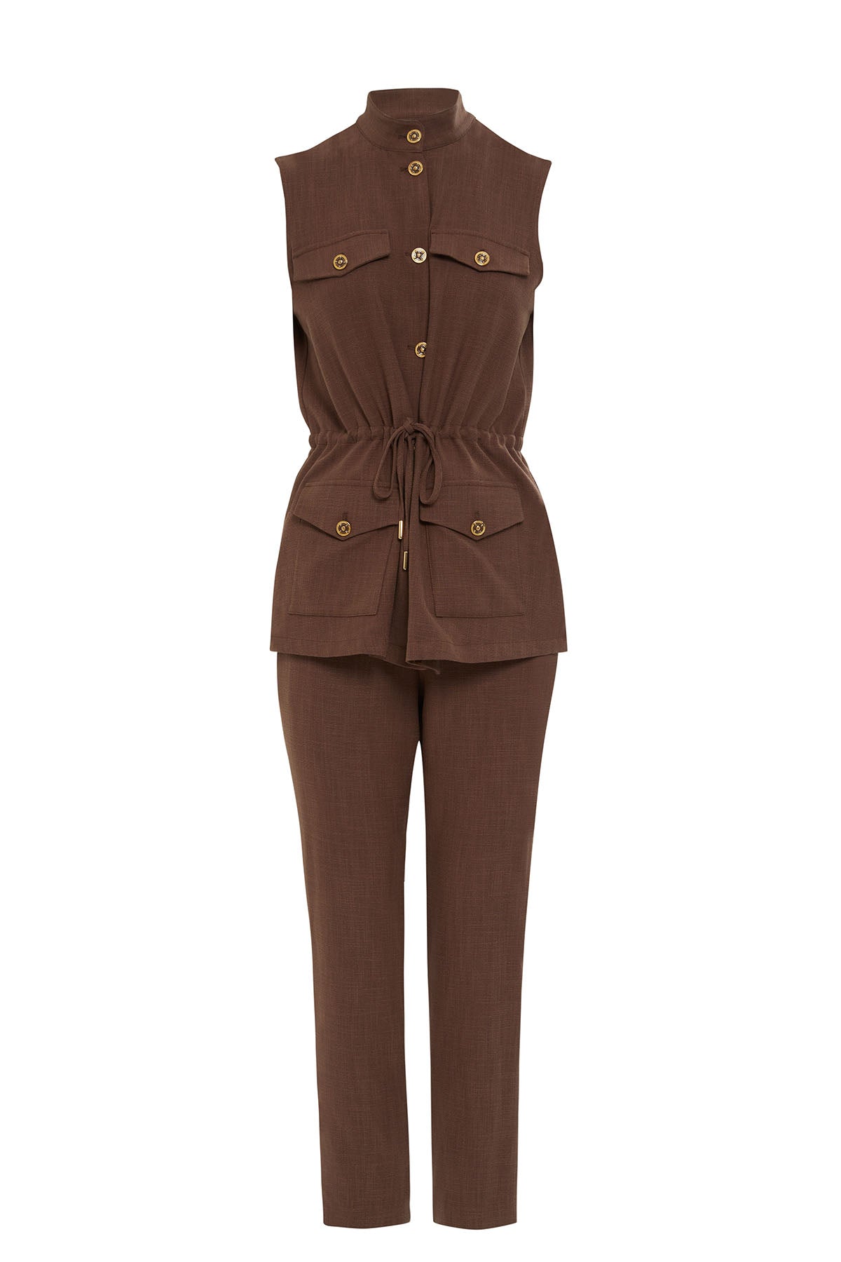Brown Set with Drawstring Vest