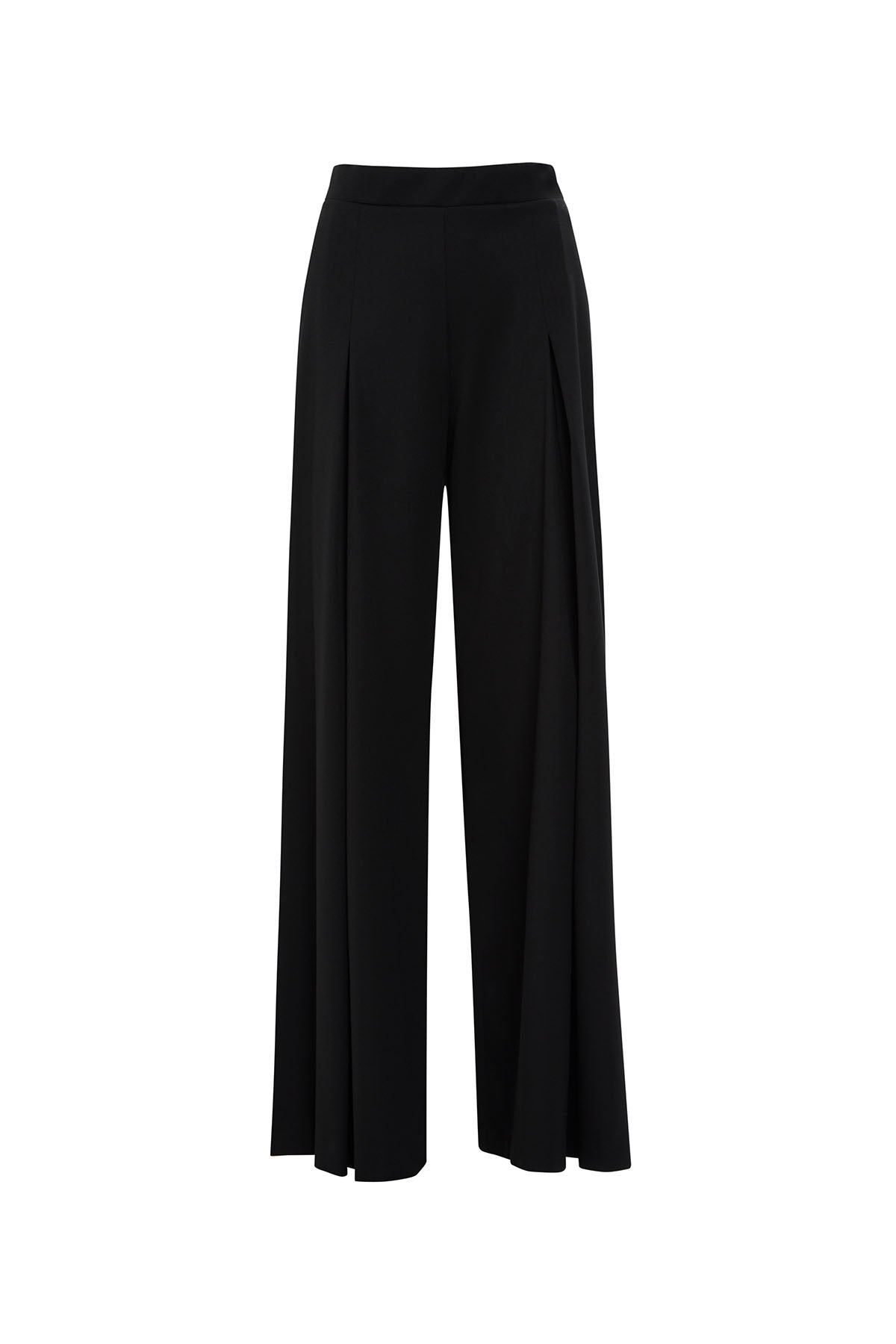 Black Pleated Relaxed-Fit Trousers