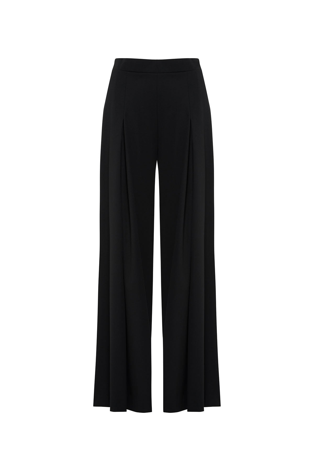 Black Pleated Relaxed-Fit Trousers