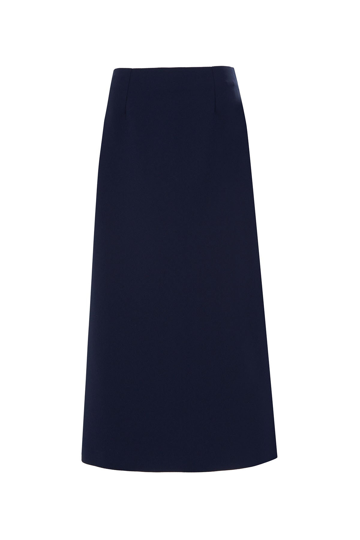 Navy Straight-Cut Maxi Skirt