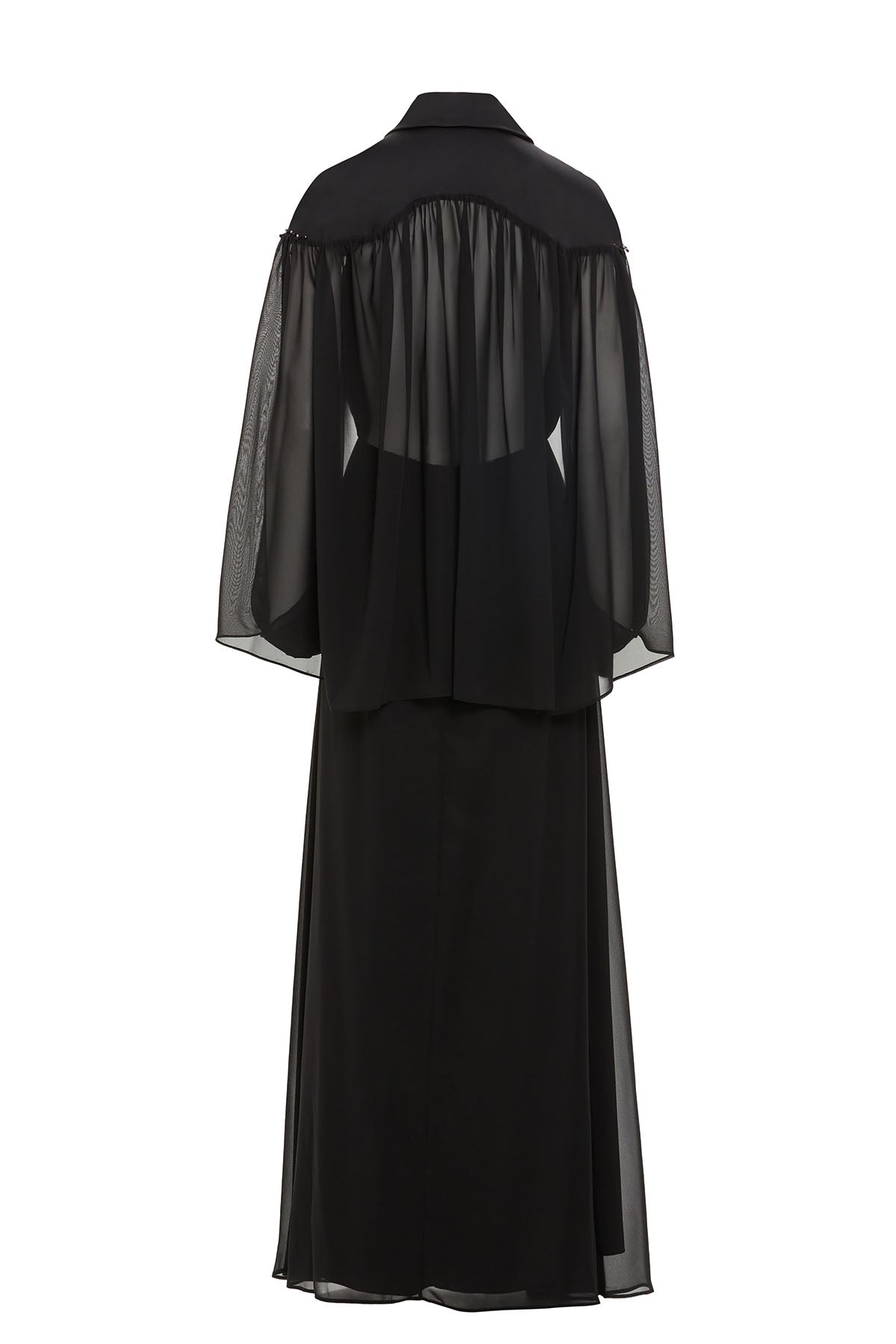 Black Stone-Embellished Long Dress