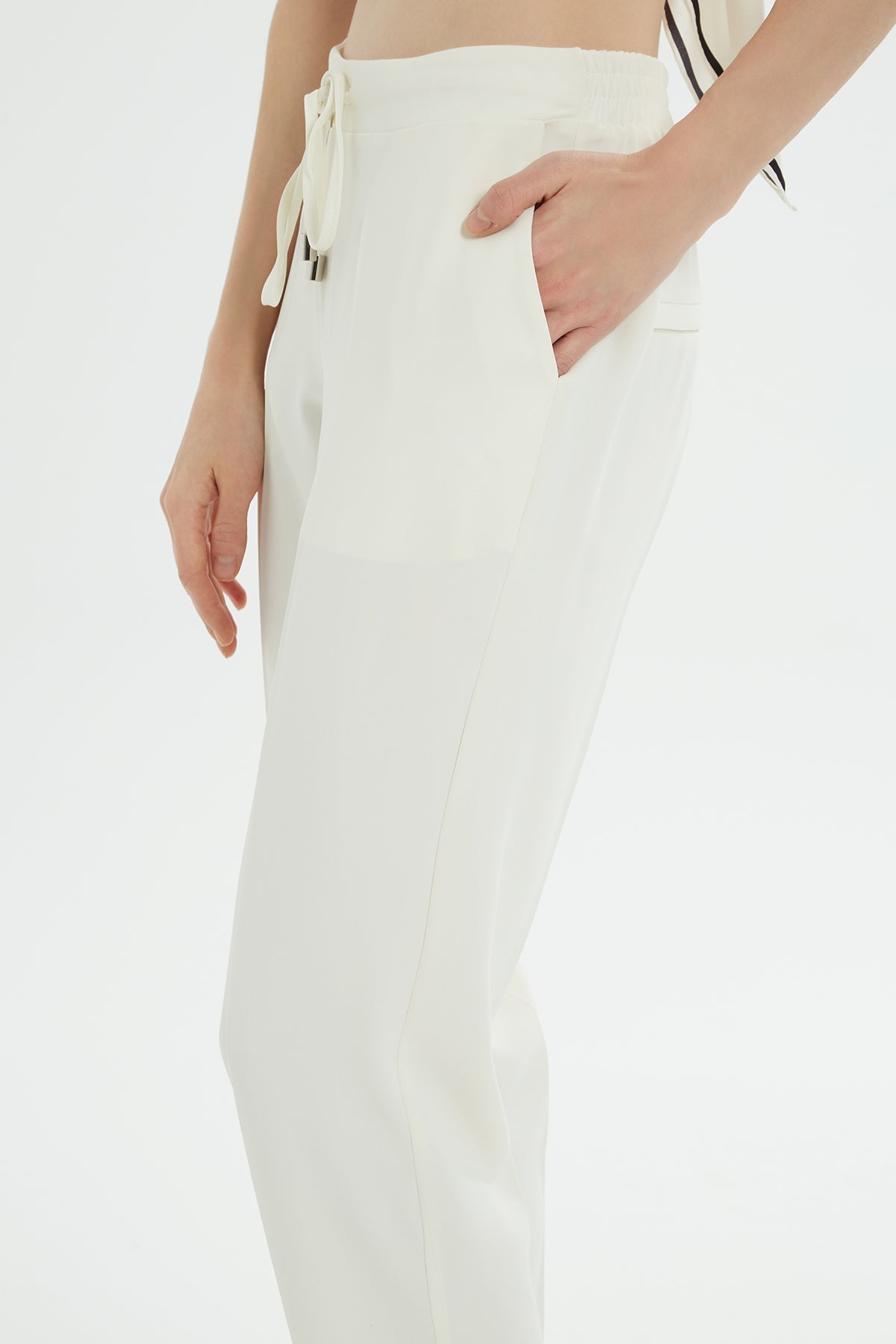 Ekru Straight-Leg Trousers