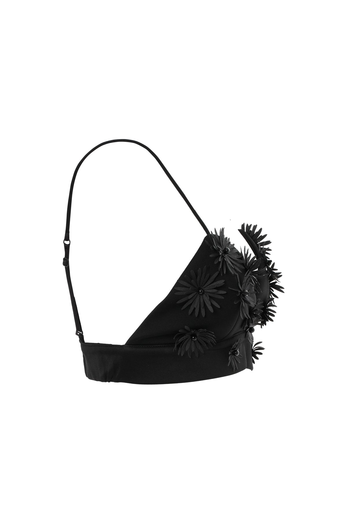 Black Floral Strap Bustier