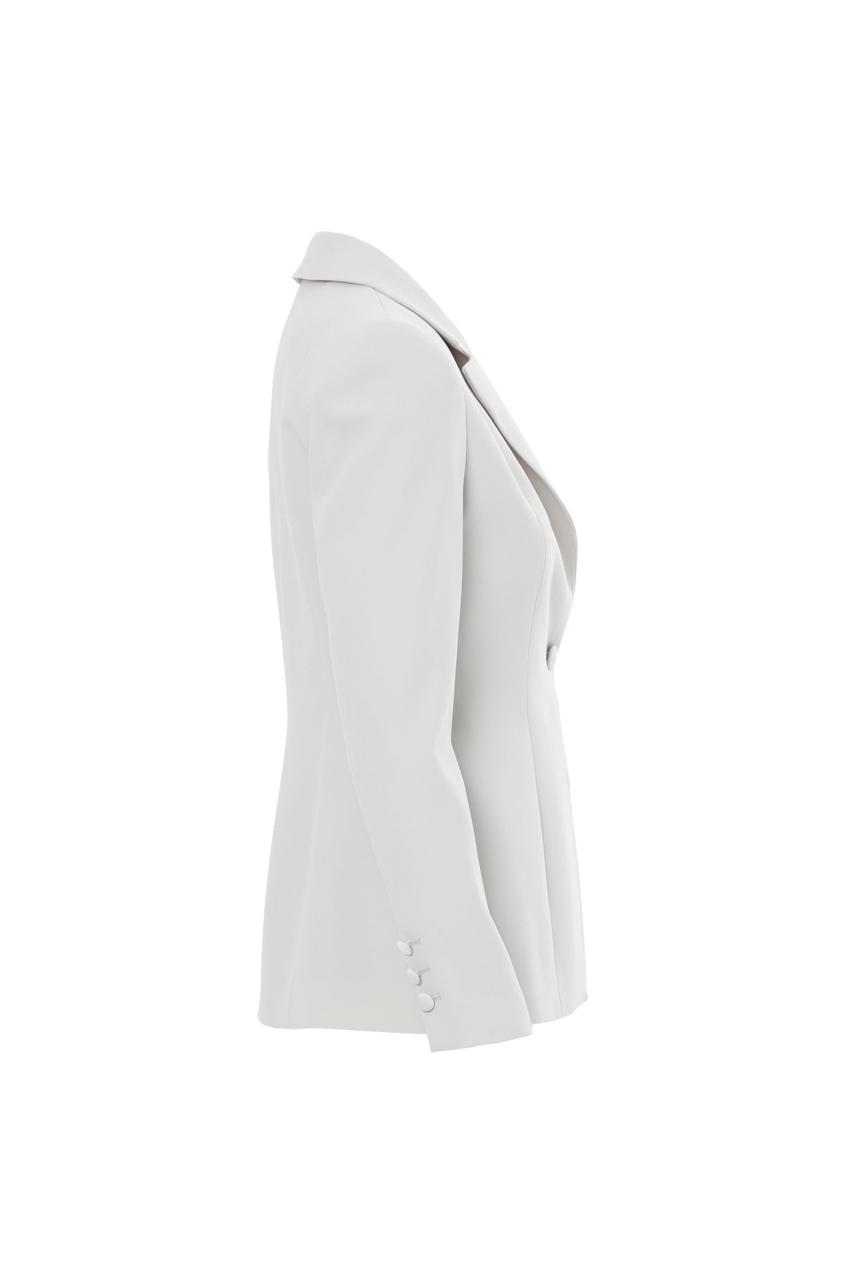 Grey Front-Band Detail Jacket