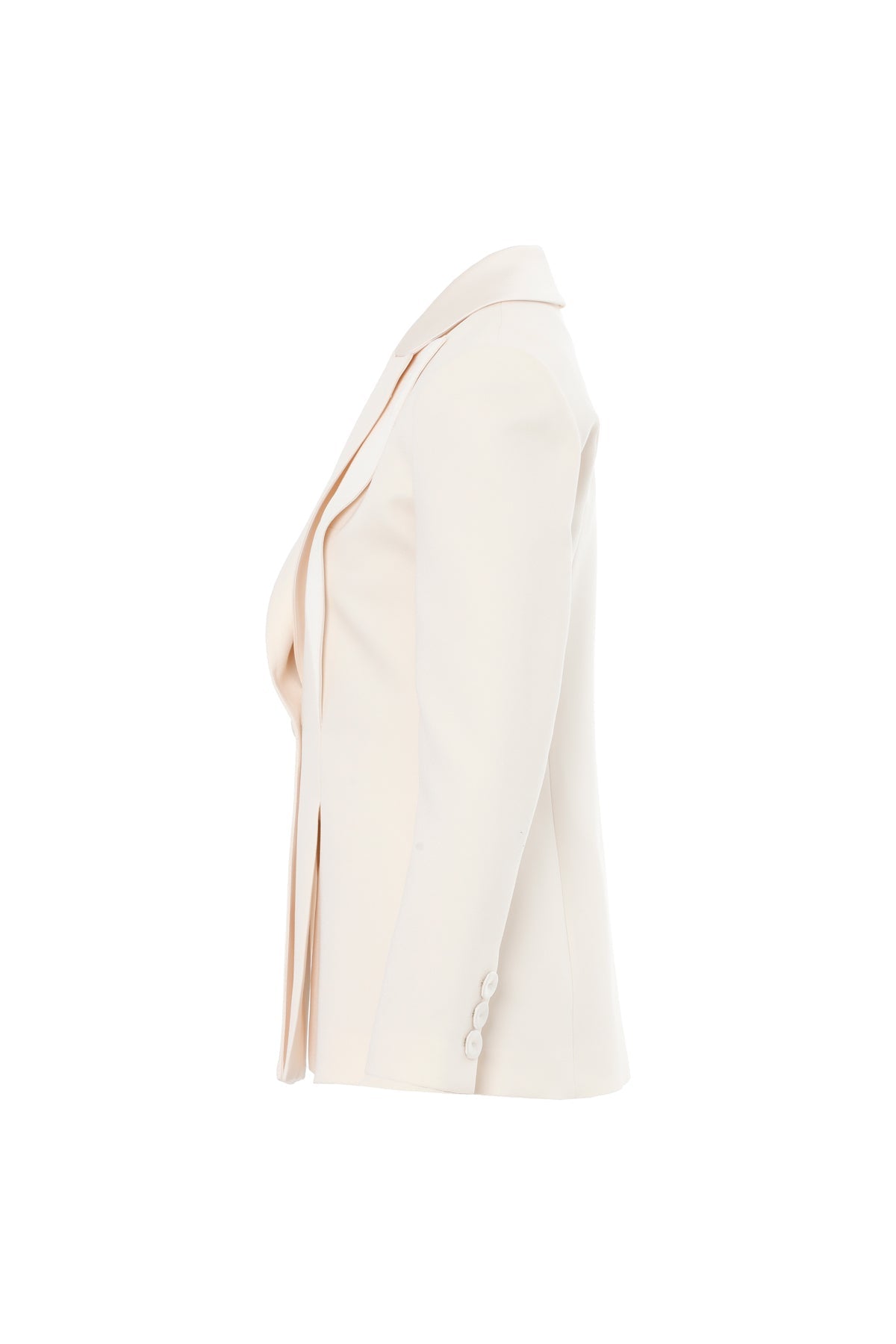Beige Notched-Collar Lined Jacket