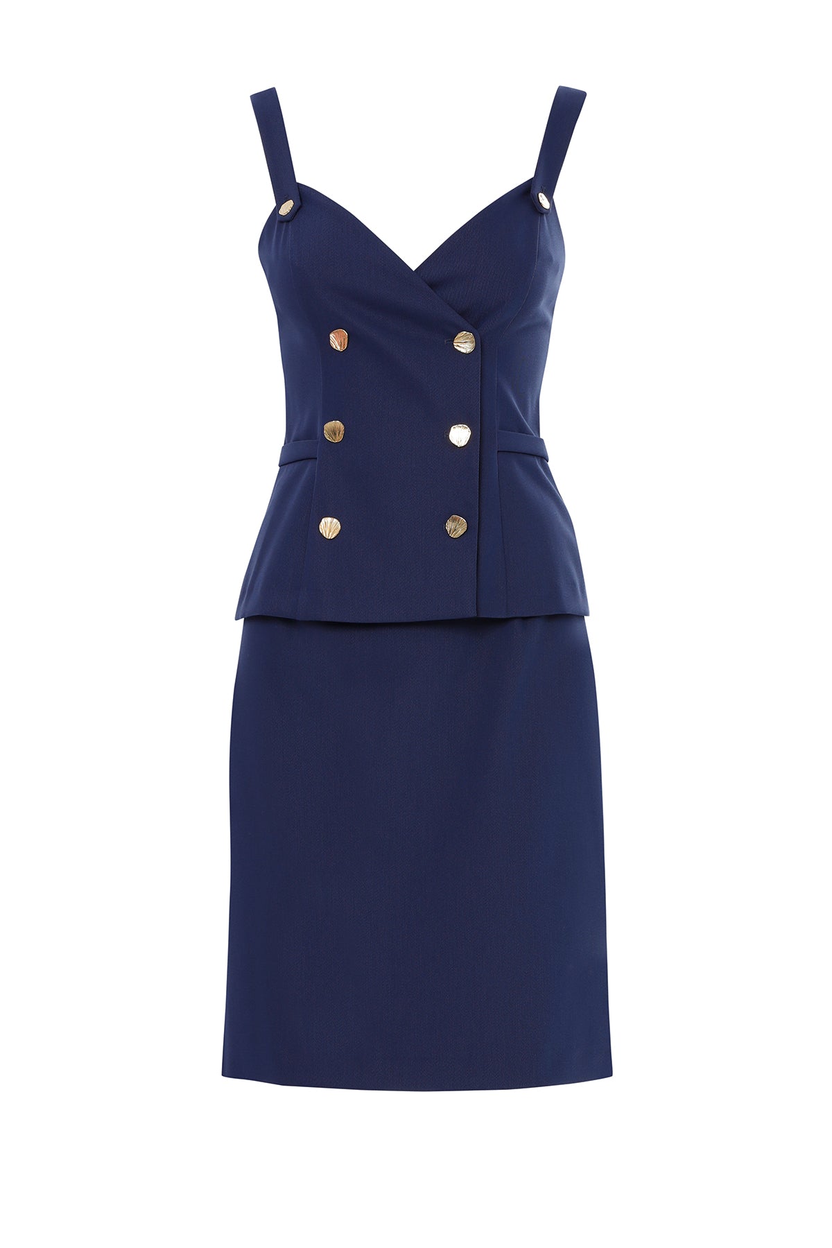 Navy Set with Double-Breasted Vest