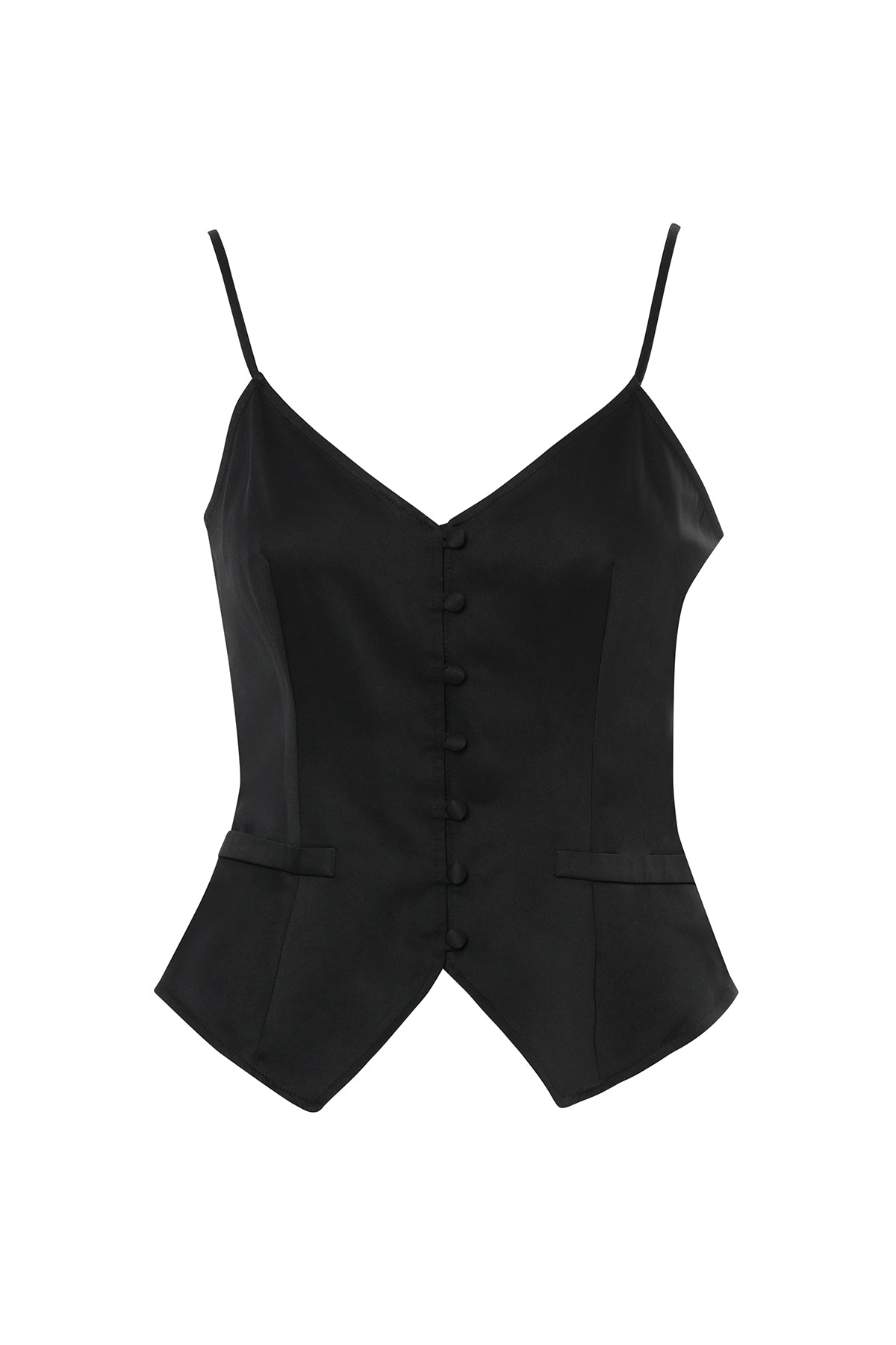 Black Button-Front Blouse