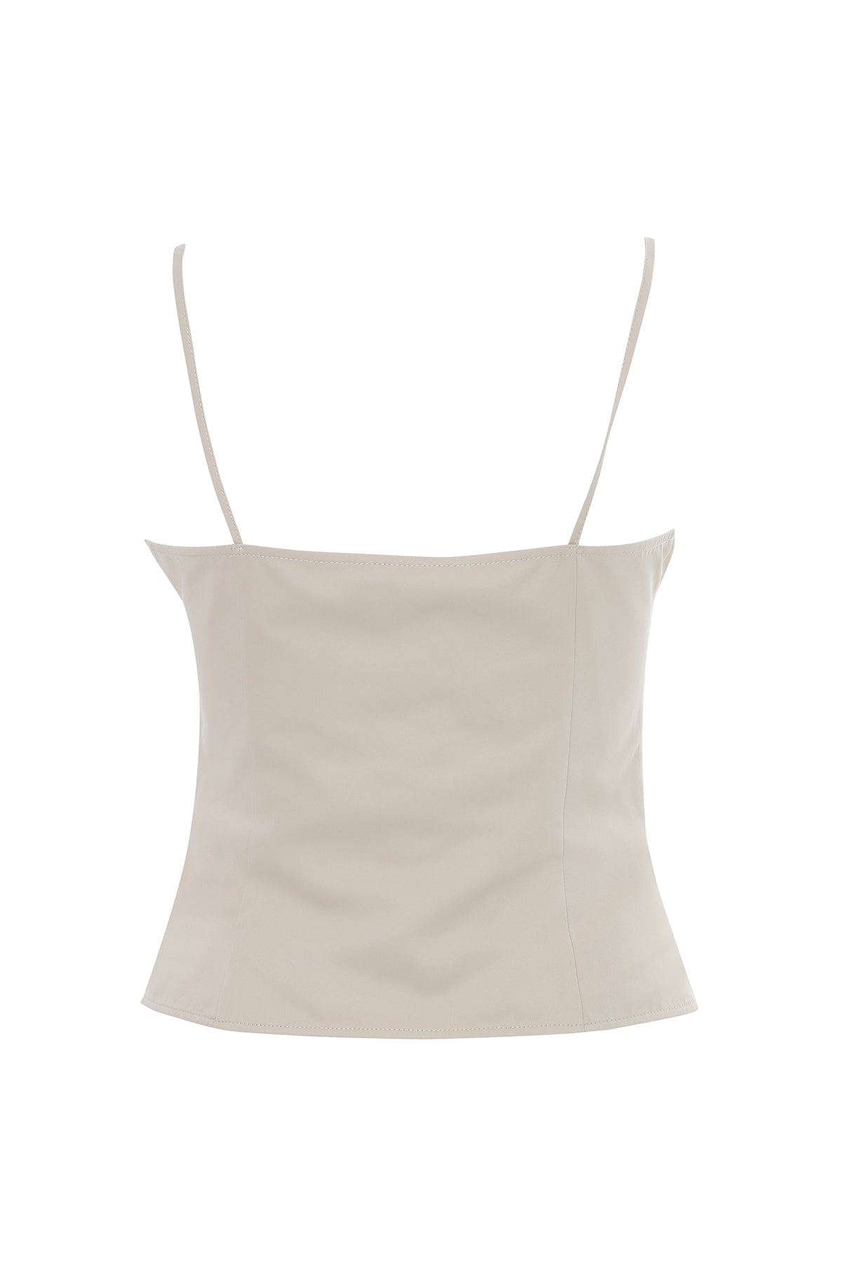 Beige Button-Front Blouse