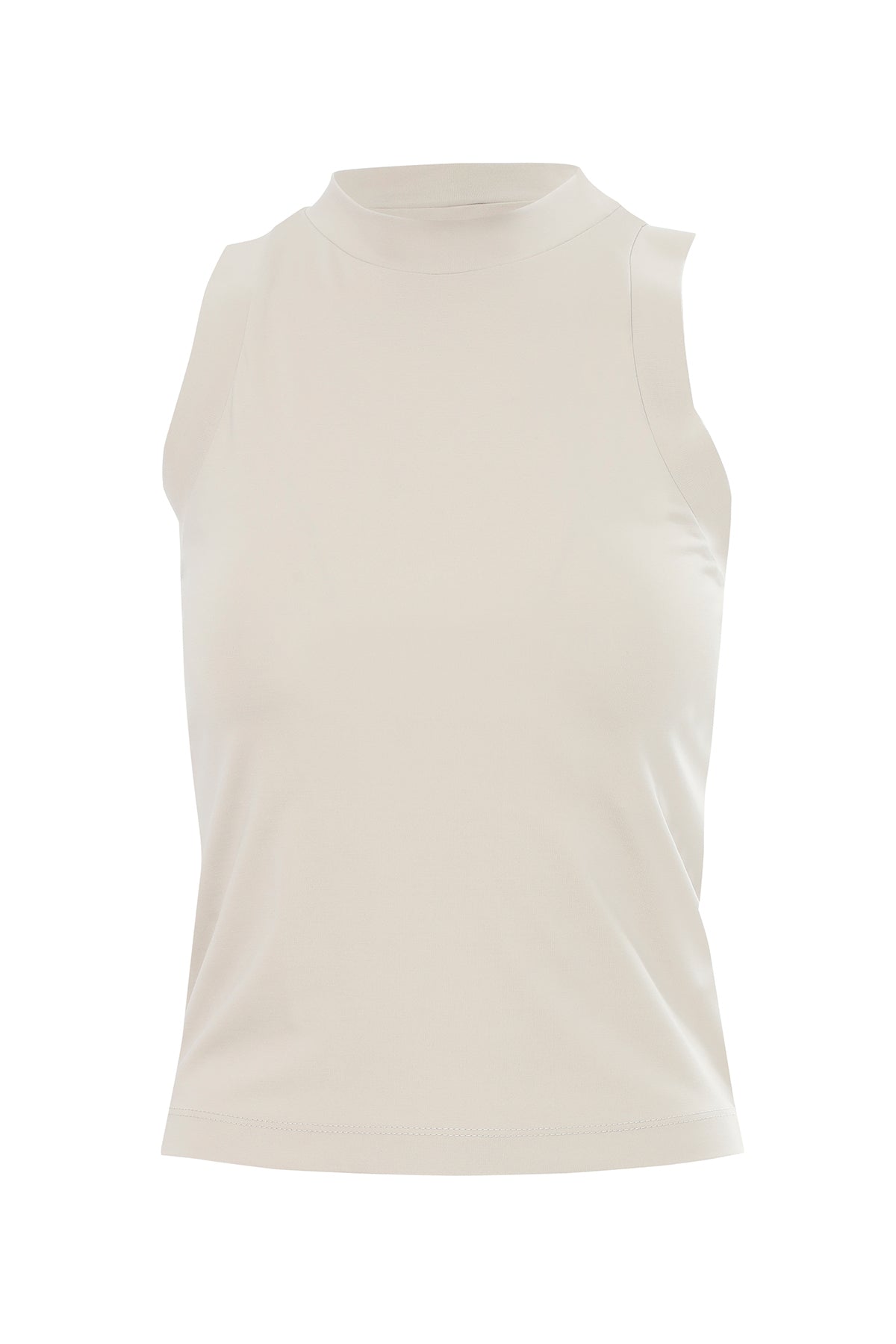 Beige Crew Neck Blouse