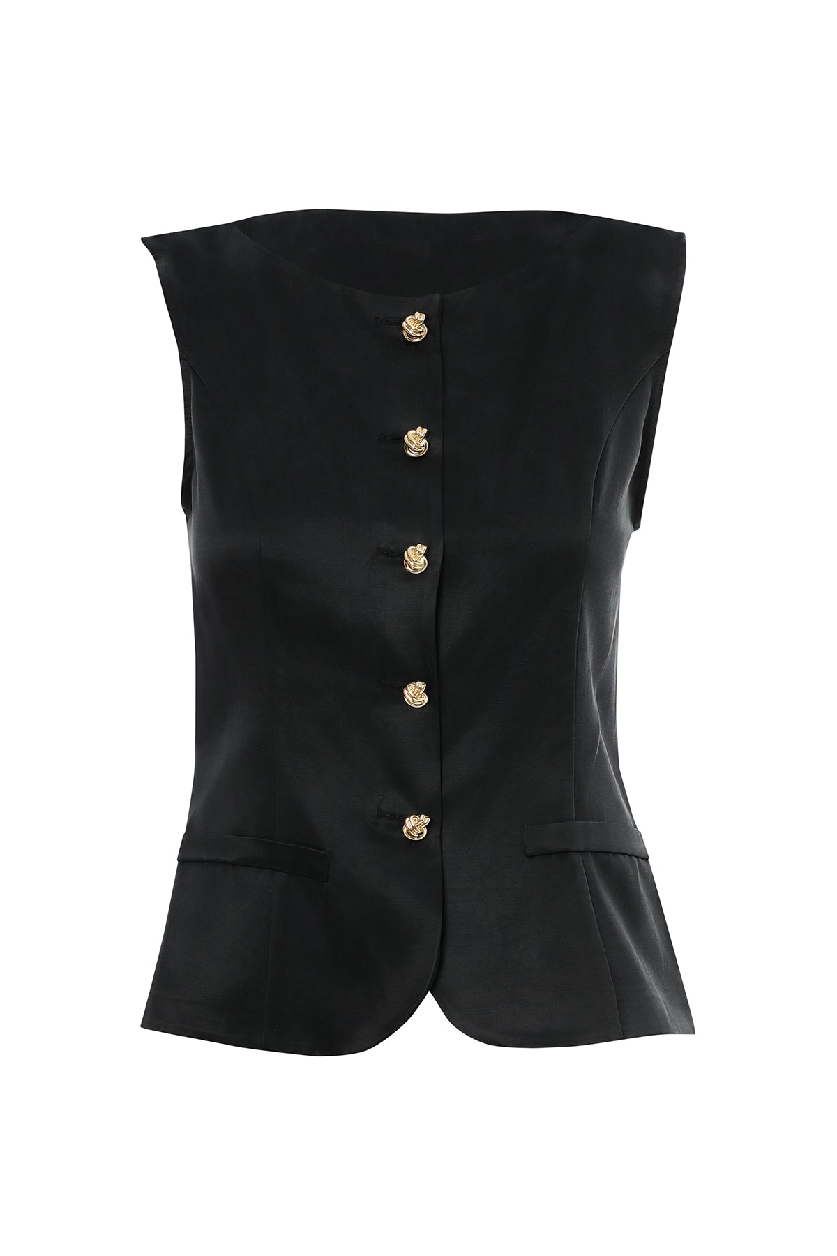 Black Gold Button Blouse