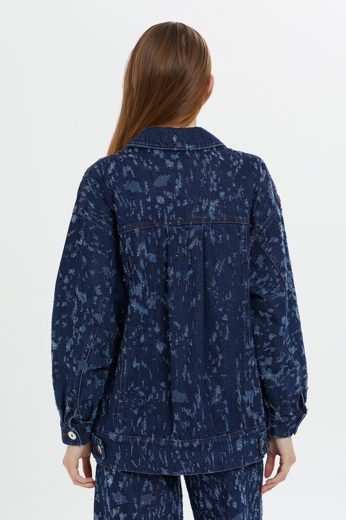 Patterned Navy Jean Jacket N