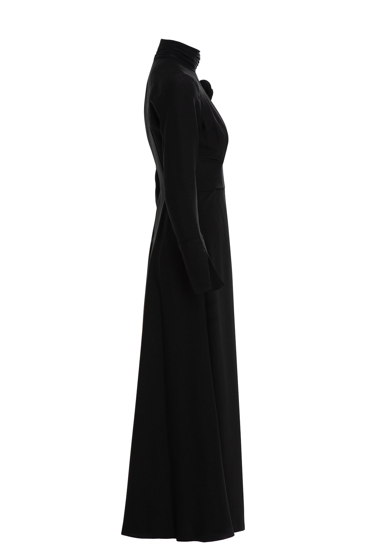 Black Dress with Brooch Detail the Collar N