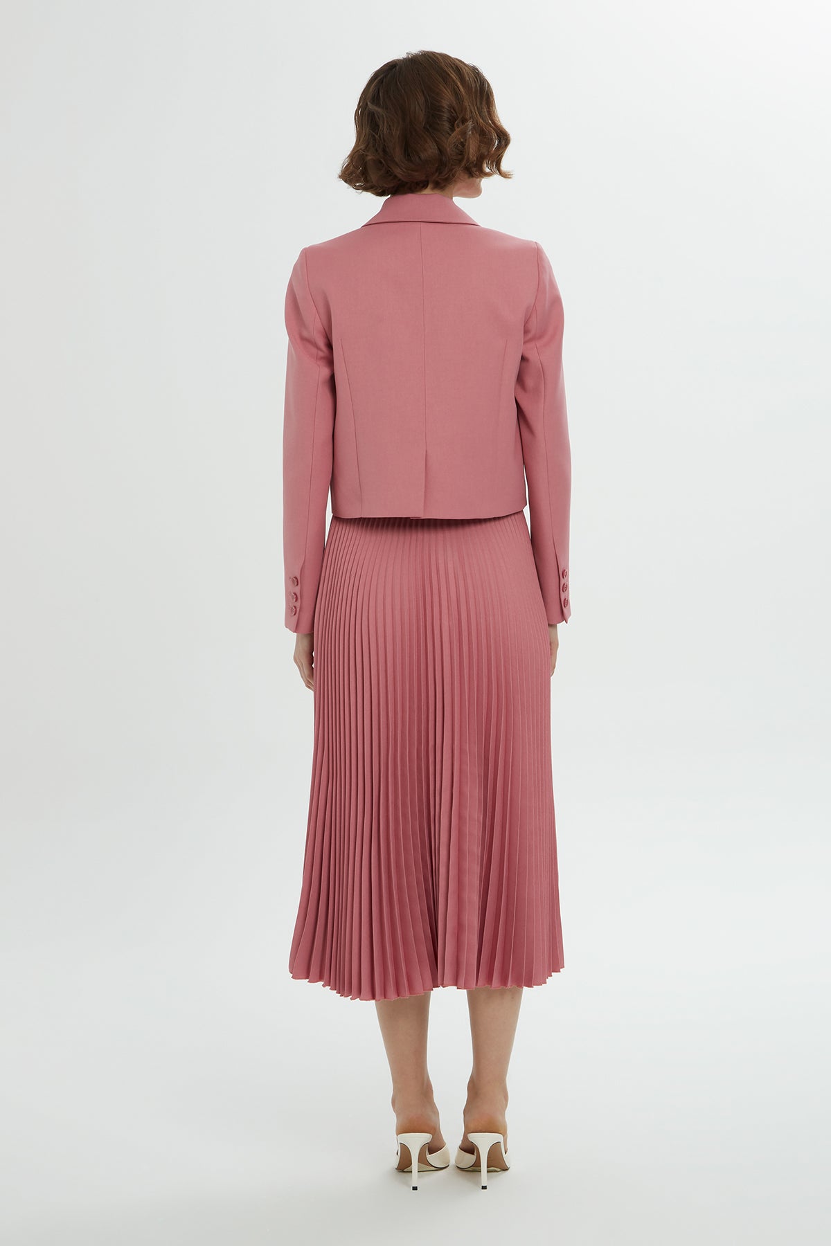 Pink Set with Pleated Skirt N