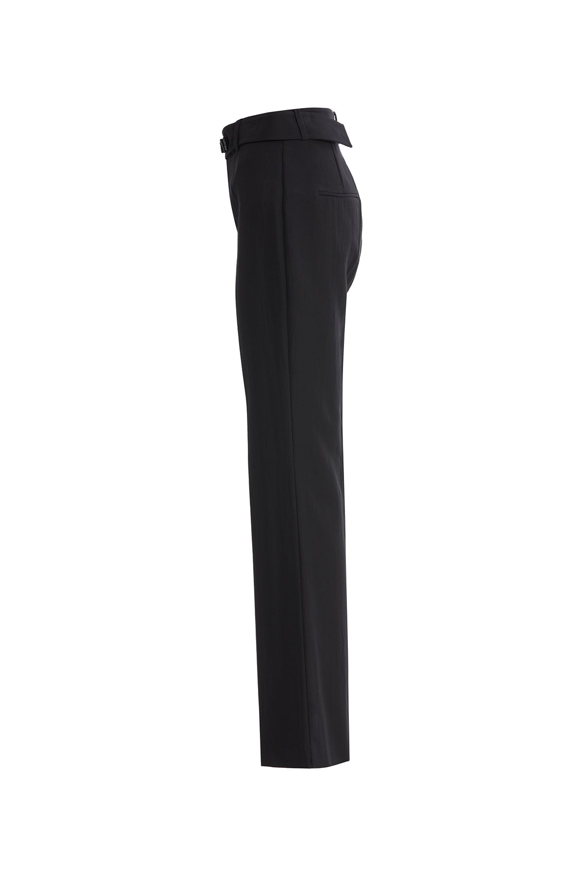 Black Trousers with Beaded Belt Detail