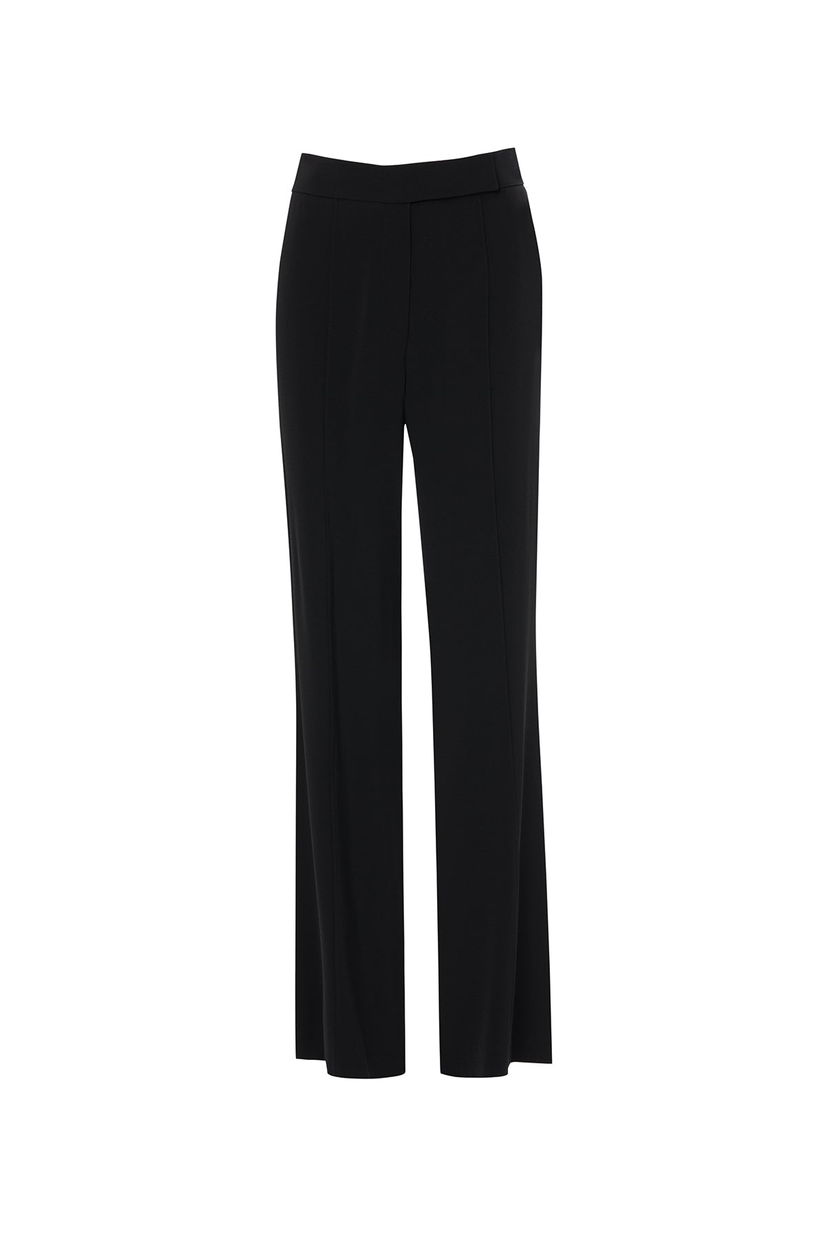 Black Hook-Fastening Palazzo Trousers