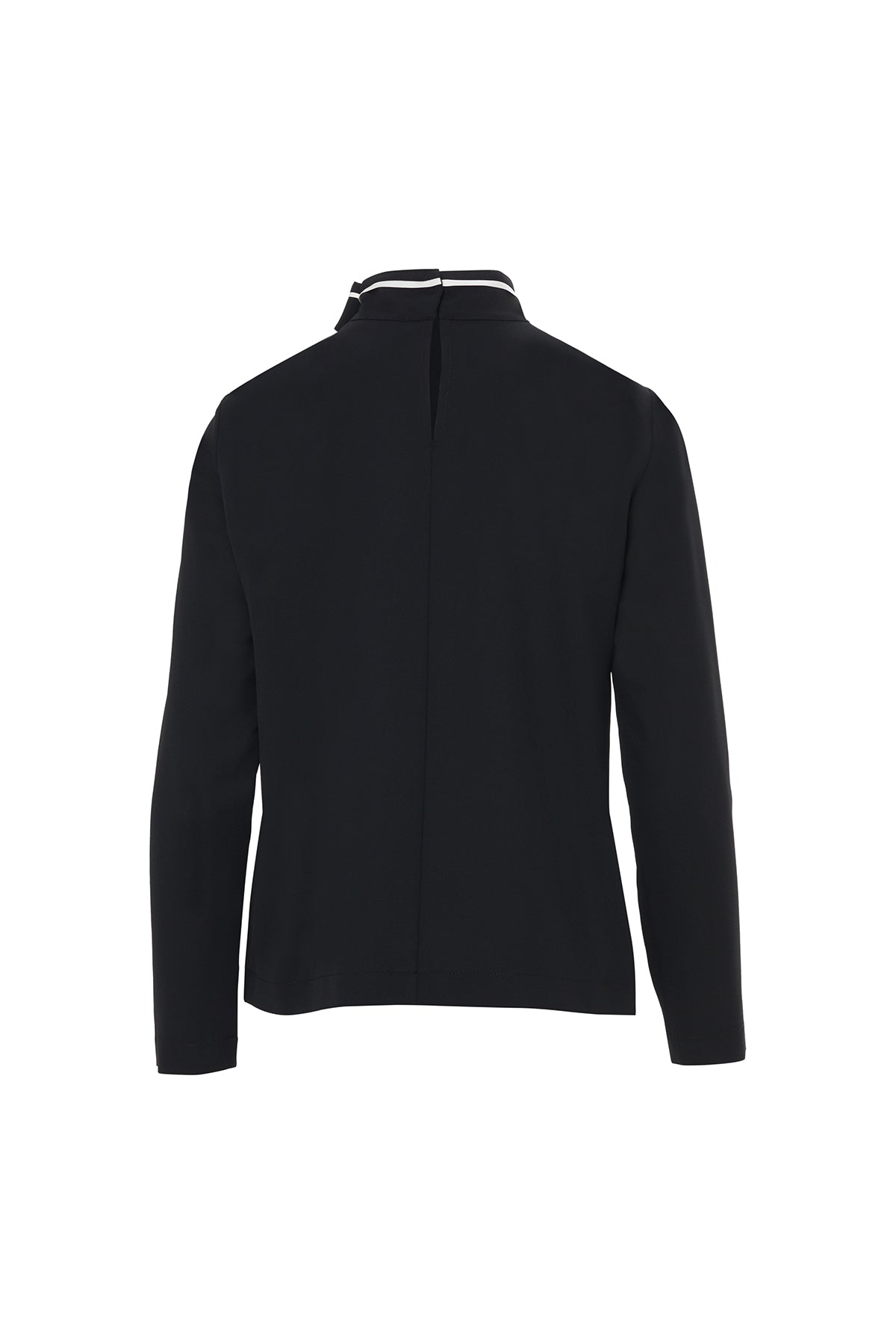 Black Belted High-Collar Shirt