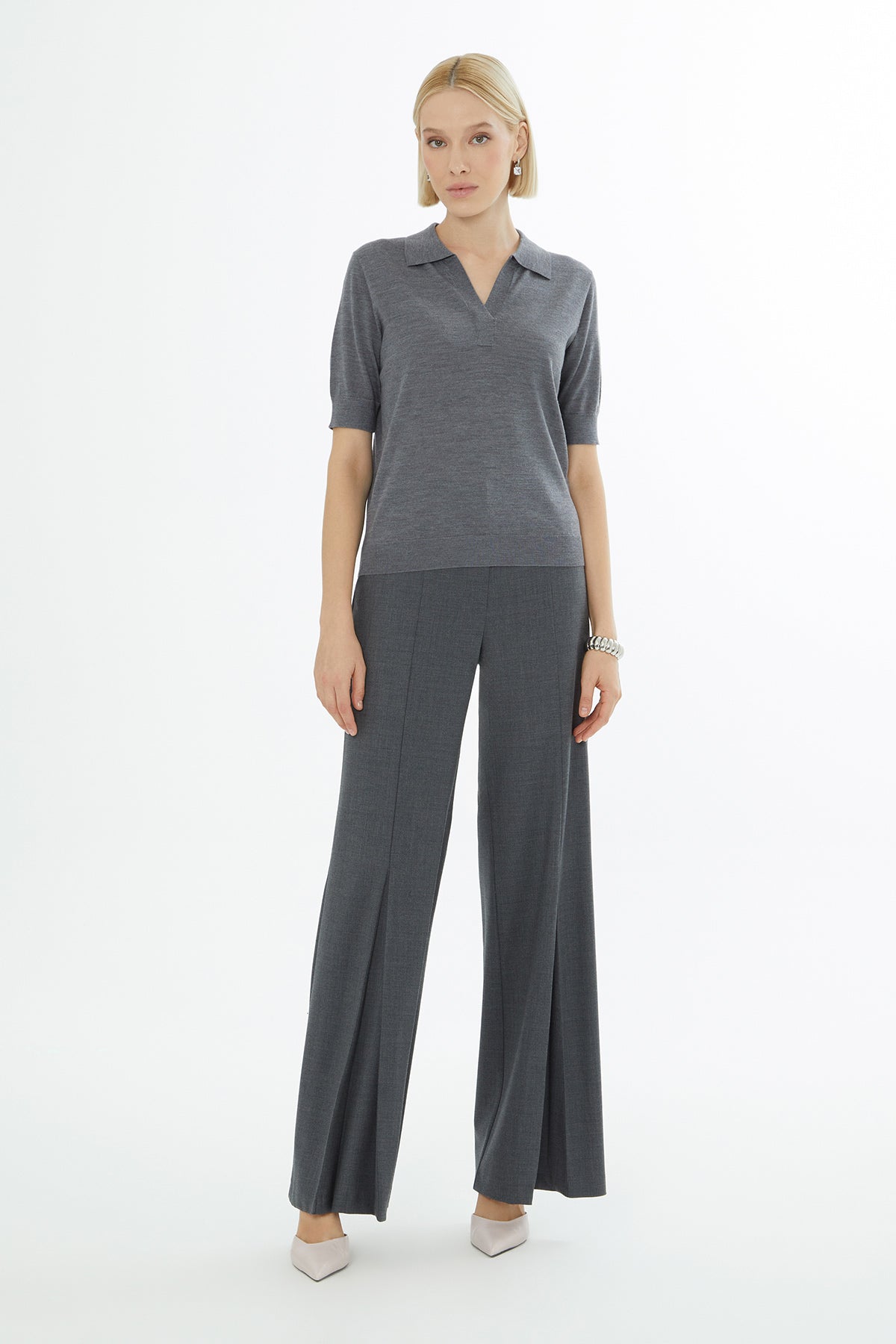 Dropped Shoulder Knit Sweater N
