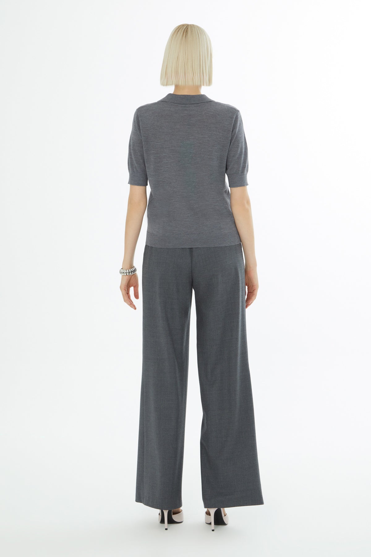 Dropped Shoulder Knit Sweater N
