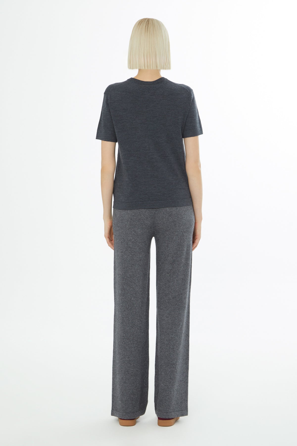 Grey Round-Neck Blouse