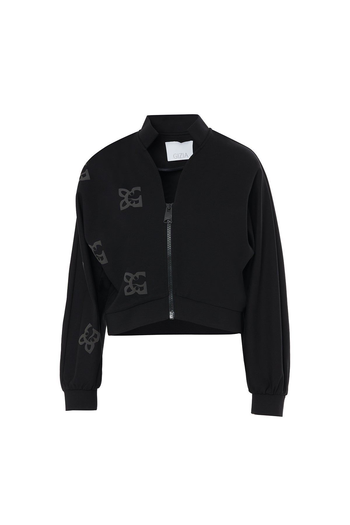 Black Jacket with Logo Print