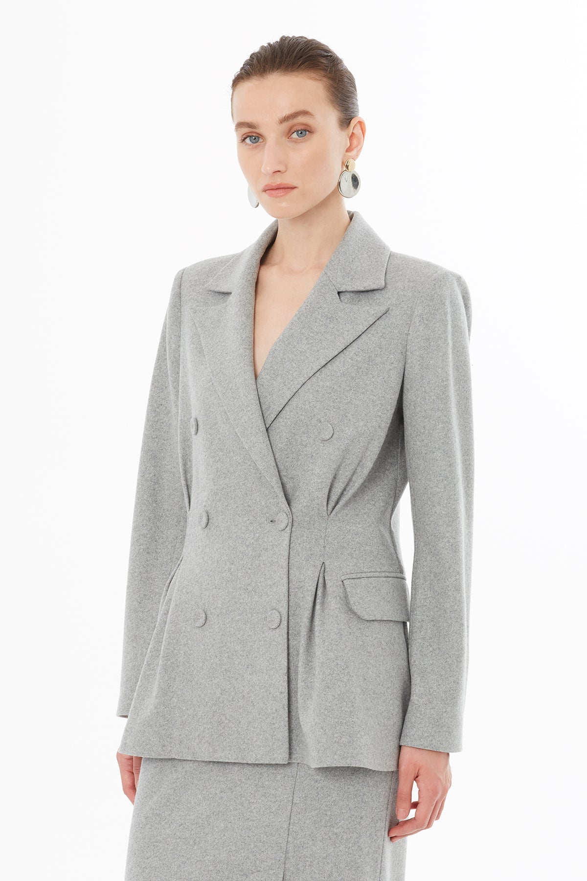 Double-Breasted Notch Lapel Jacket N