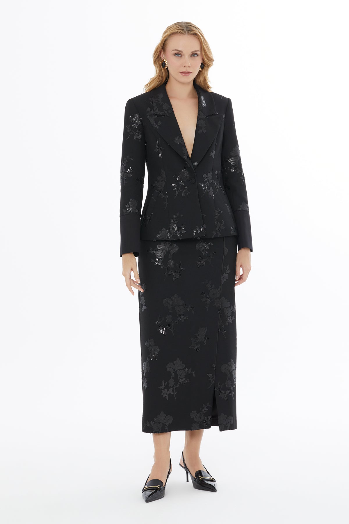 Notch Lapel Buttoned Jacket N