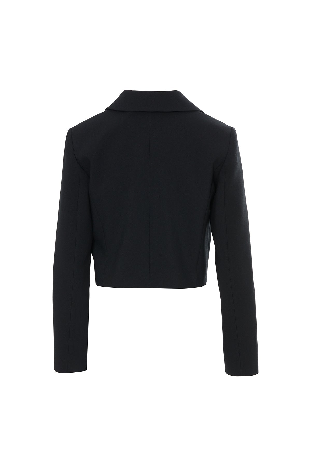 Black Short Button-Closure Jacket