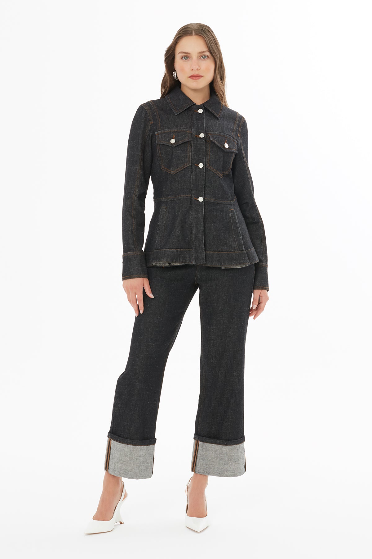 Shirt Collar Buttoned Jacket N