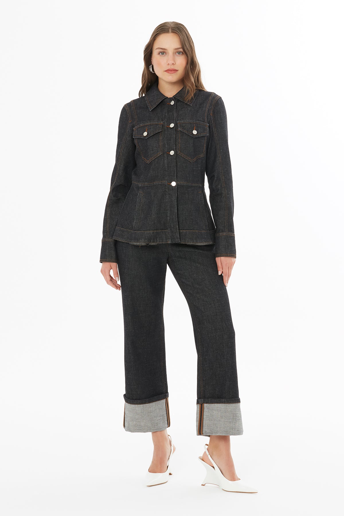 Shirt Collar Buttoned Jacket N