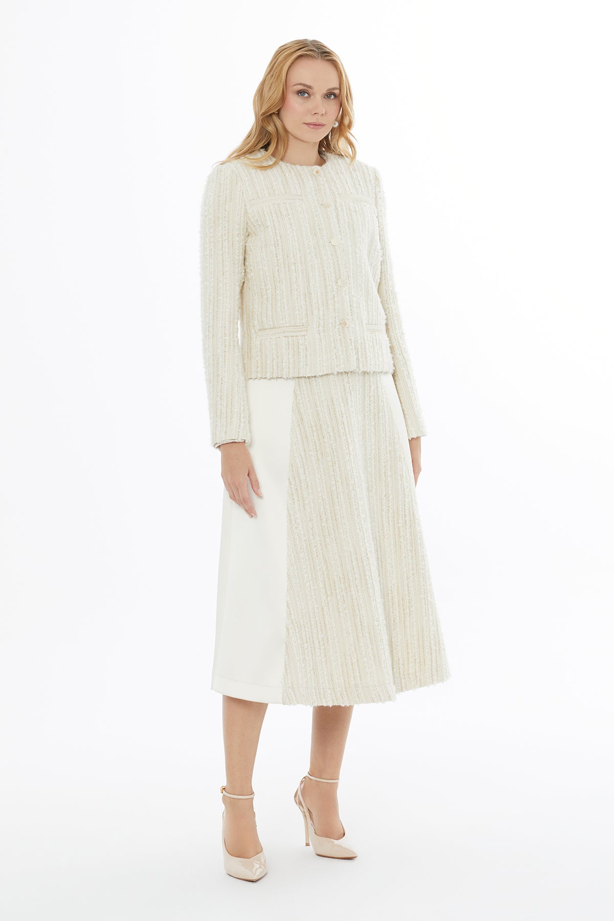 Button-Front Long-Sleeve Jacket N