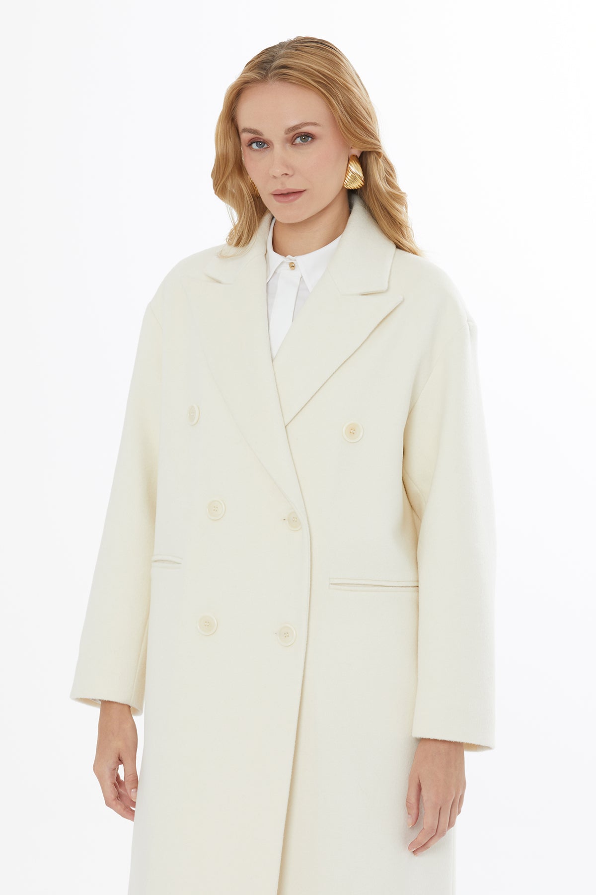 Notch Lapel Long Coat with Back Vent N