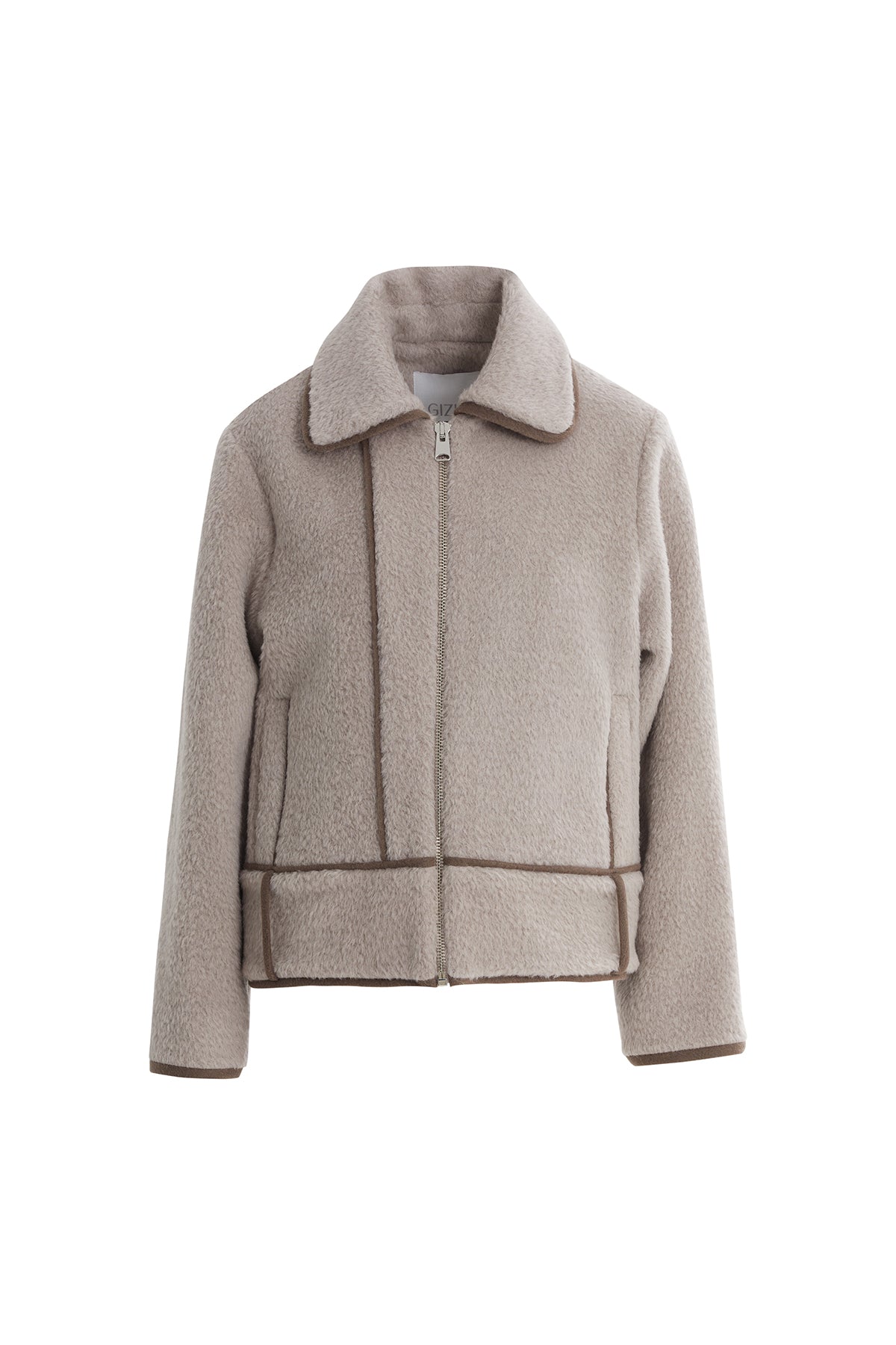 Beige Shirt-Collar Jacket