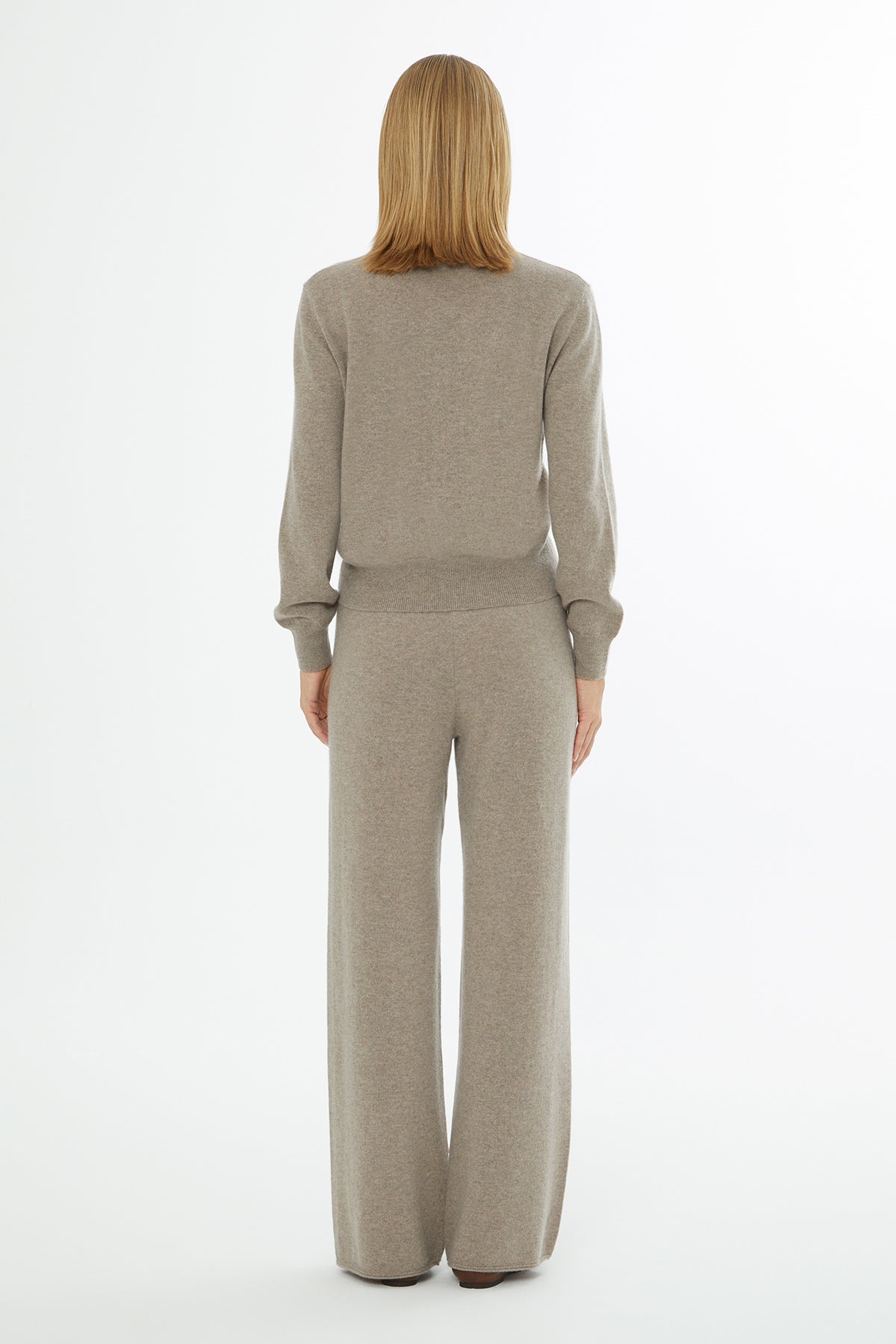 Beige Shirt-Collar Cardigan