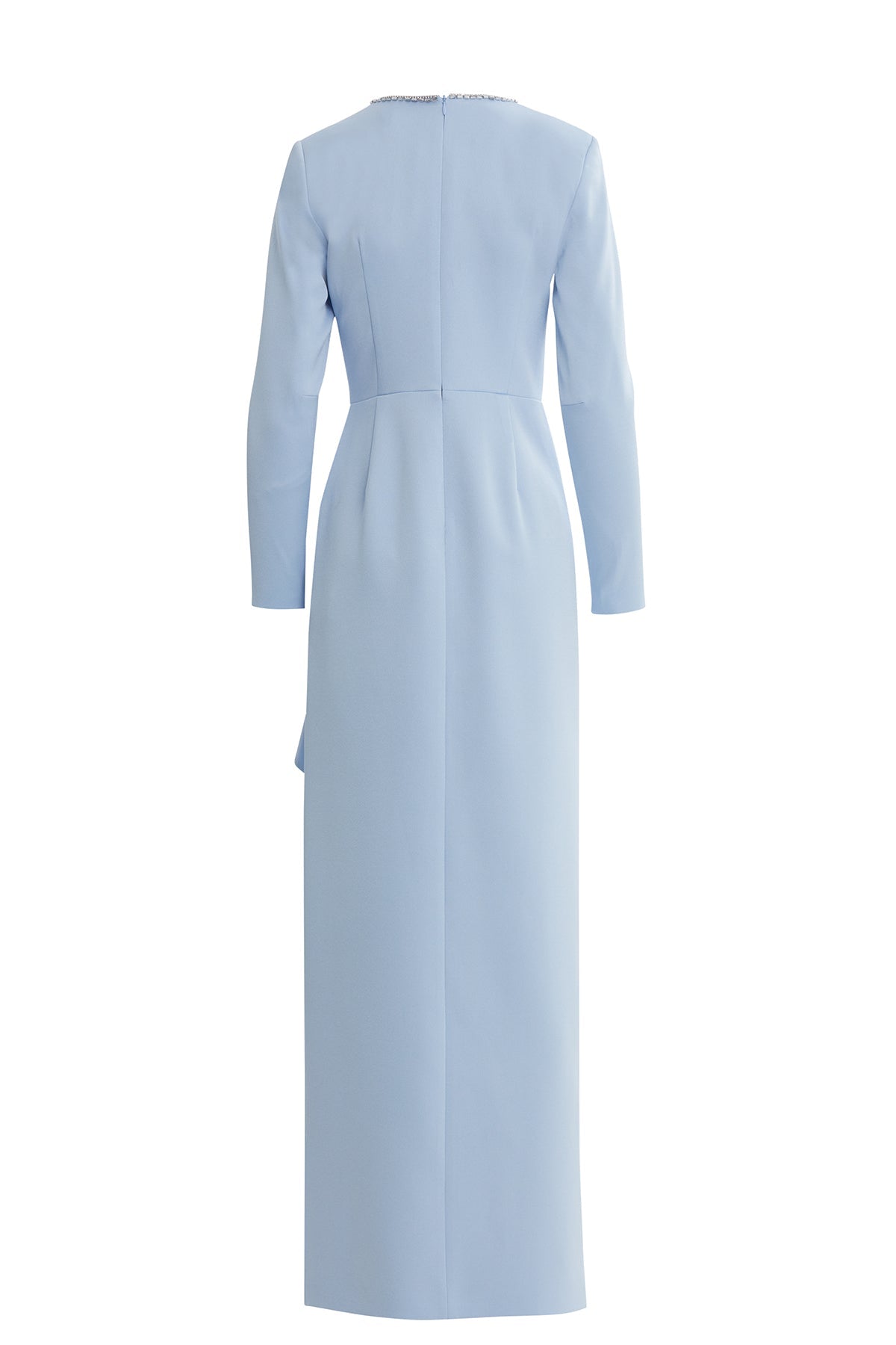 Blue Stone-Embellished Long Dress