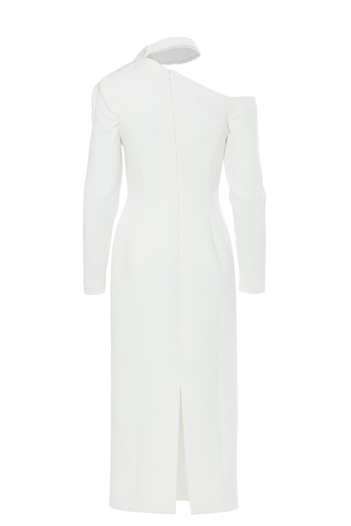 Embellished Maxi Dress with Concealed Back and Sleeve Zippers N